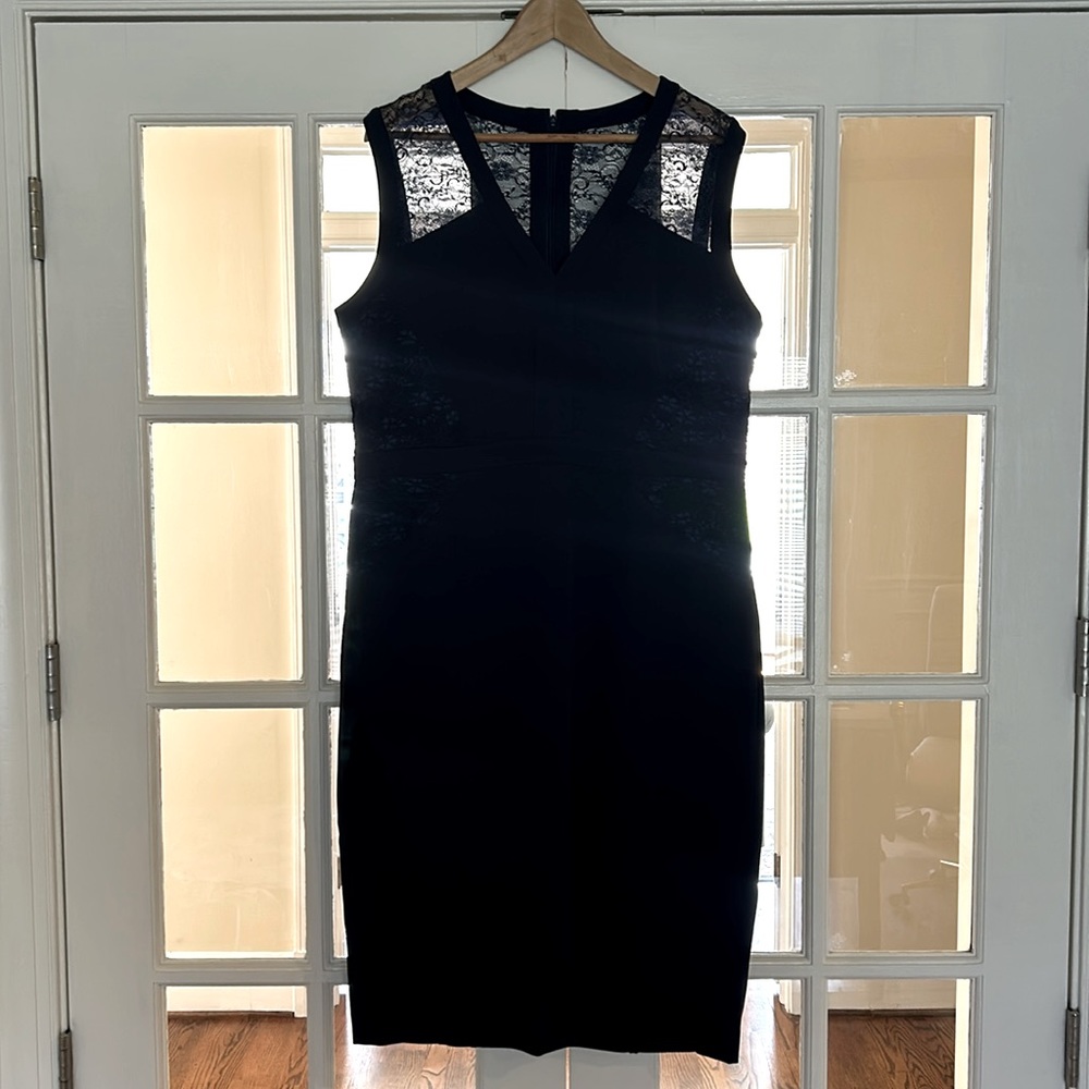 Anne Klein Navy with Floral Lace detailing Dress - 16